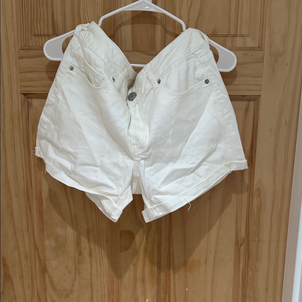 American Eagle Outfitters Cream Jean Shorts